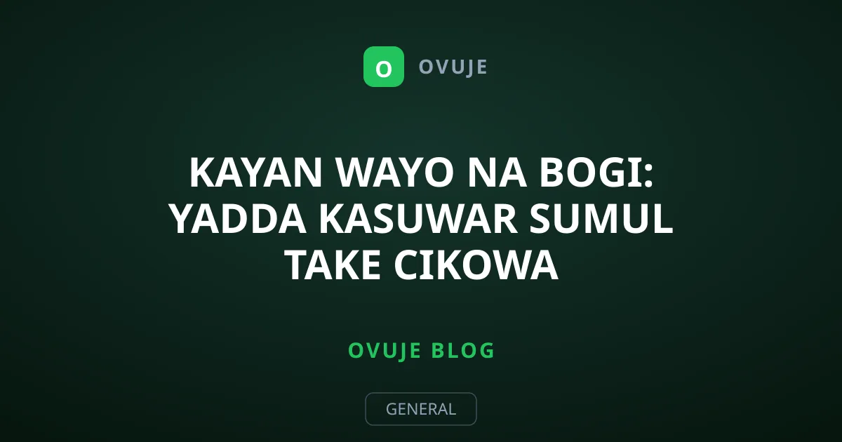 Kayan Wayo Na Bogi: Yadda Kasuwar Sumul Take Cikowa